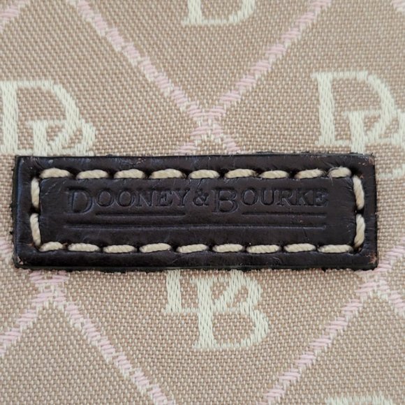 Dooney & Bourke East/West Tote Handbag in Tan/Beige with Brown Leather Straps - Picture 4 of 14